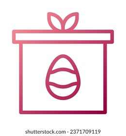 Icono de huevo regalo gradiente color rojo blanco elemento vector de ilustración de Pascua y símbolo perfecto.