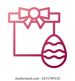 Gift egg icon gradient white red colour easter illustration vector element and symbol perfect.
