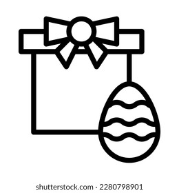 gift egg icon outline style easter illustration vector element and symbol perfect. Icon sign from modern collection for web.