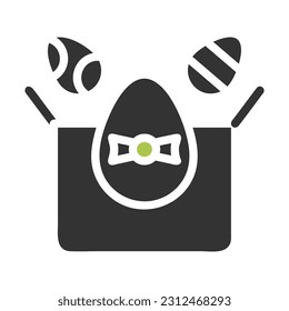 Gift egg icon solid green grey colour easter illustration vector element and symbol perfect.