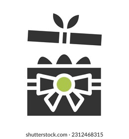 Gift egg icon solid green grey colour easter illustration vector element and symbol perfect.