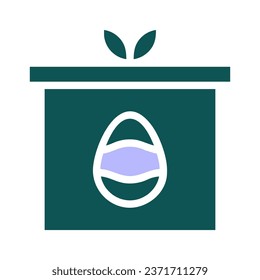 Gift egg icon solid green purple colour easter illustration vector element and symbol perfect.