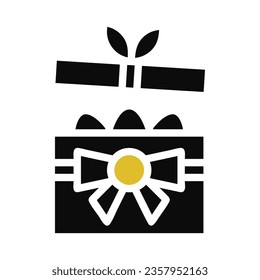 Gift egg icon solid grey orange colour easter illustration vector element and symbol perfect.