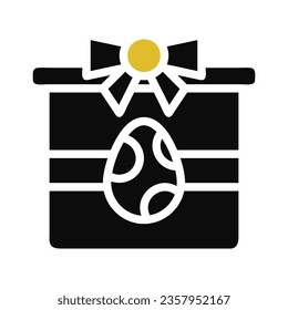 Gift egg icon solid grey orange colour easter illustration vector element and symbol perfect.