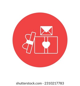 Icono de vector de correo electrónico de regalo con colores de fondo de moda que pueden editar o modificar fácilmente

