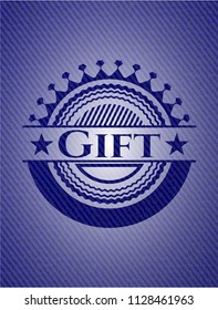 Gift emblem with denim texture