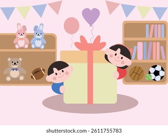 A gift event with cute children