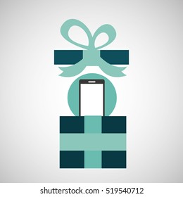 gift father day with smartphone vector illustration esp 10