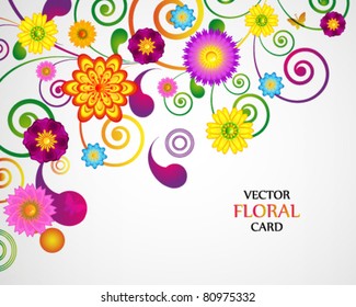 Gift festive card. Floral design background.