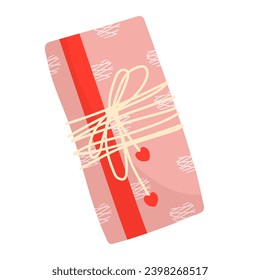 Gift in festive packaging for Valentine's Day.Vector graphics.