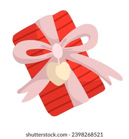 Gift in festive packaging for Valentine's Day.Vector graphics.