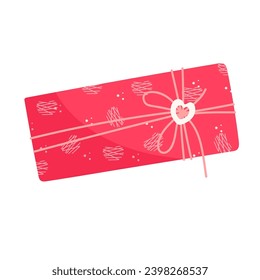 Gift in festive packaging for Valentine's Day.Vector graphics.