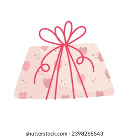 Gift in festive packaging for Valentine's Day.Vector graphics.