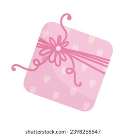 Gift in festive packaging for Valentine's Day.Vector graphics.