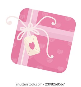 Gift in festive packaging for Valentine's Day.Vector graphics.