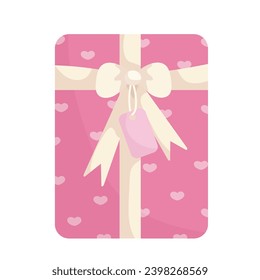 Gift in festive packaging for Valentine's Day.Vector graphics.