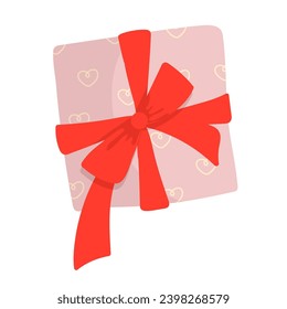 Gift in festive packaging for Valentine's Day.Vector graphics.