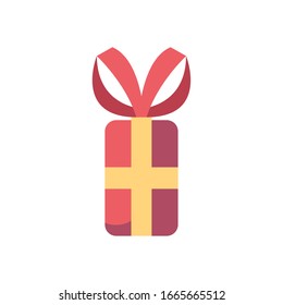 Gift fill style icon design, happy birthday celebration decoration party festive and surprise theme Vector illustration