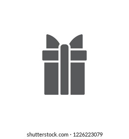 Gift filled flat icon. Sign for web and mobile design.
Vector illustration. Christmas, winter, holiday symbol.