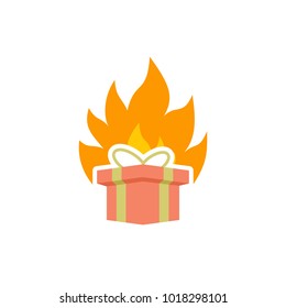 Gift Fire Logo Icon Design