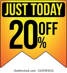 Bandera de regalo, 20% de descuento, 20% de descuento, iconos promocionales