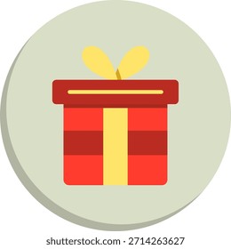 Icono de estilo de círculo plano de regalo