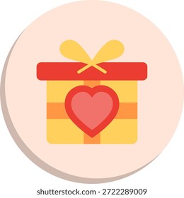 Icono de estilo de círculo plano de regalo