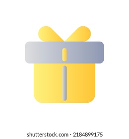 Gift flat gradient color ui icon. Birthday and christmas present. Customer bonus. Box with ribbon. Simple filled pictogram. GUI, UX design for mobile application. Vector isolated RGB illustration