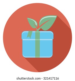 gift flat icon in circle