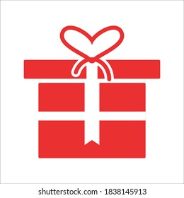 Ilustración de la plantilla del vector de diseño de iconos planos de regalo