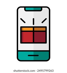 Gift flat icon. delivery, store, ship. suitable for interfaces, websites, UI and mobile applications.