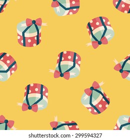 Gift flat icon, eps10 seamless pattern background