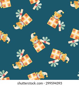 Gift flat icon, eps10 seamless pattern background