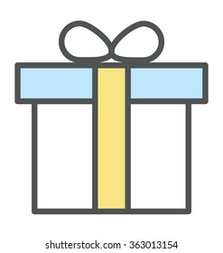 Gift Flat Icon Illustration