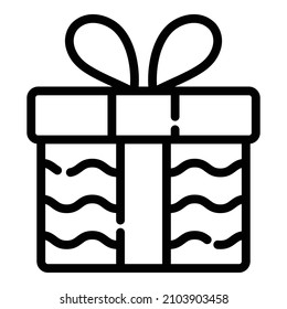Icono plano de regalo aislado en fondo blanco