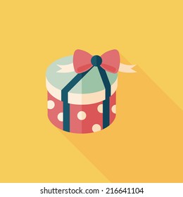 Gift flat icon with long shadow,eps10
