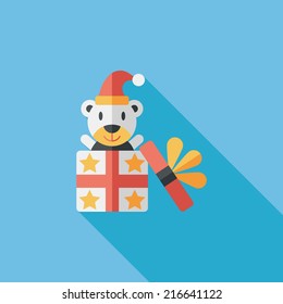 Gift flat icon with long shadow,eps10