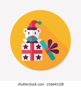 Gift flat icon with long shadow,eps10