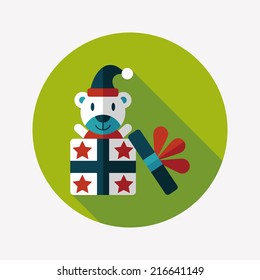 Gift flat icon with long shadow,eps10