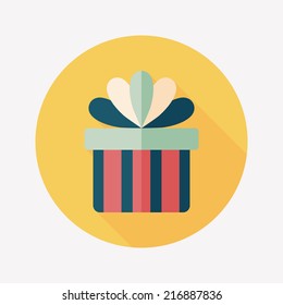 Gift flat icon with long shadow,eps10
