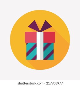Gift flat icon with long shadow,eps10