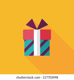 Gift flat icon with long shadow,eps10