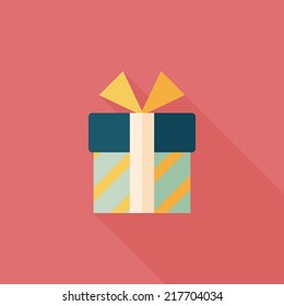 Gift flat icon with long shadow,eps10