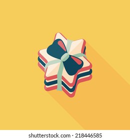 Gift flat icon with long shadow,eps10