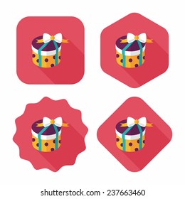 Gift flat icon with long shadow,eps10