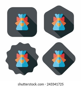 Gift flat icon with long shadow,eps10