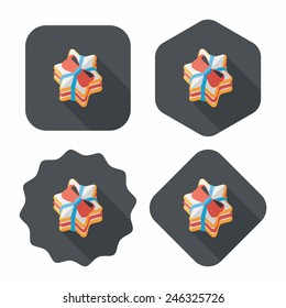 Gift flat icon with long shadow,eps10
