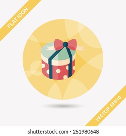 Gift flat icon with long shadow,eps10