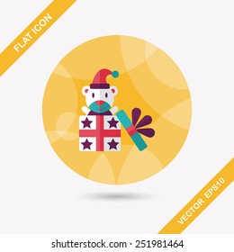 Gift flat icon with long shadow,eps10