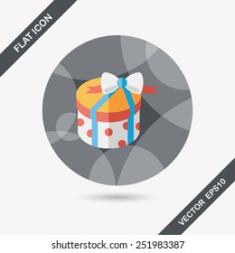Gift flat icon with long shadow,eps10